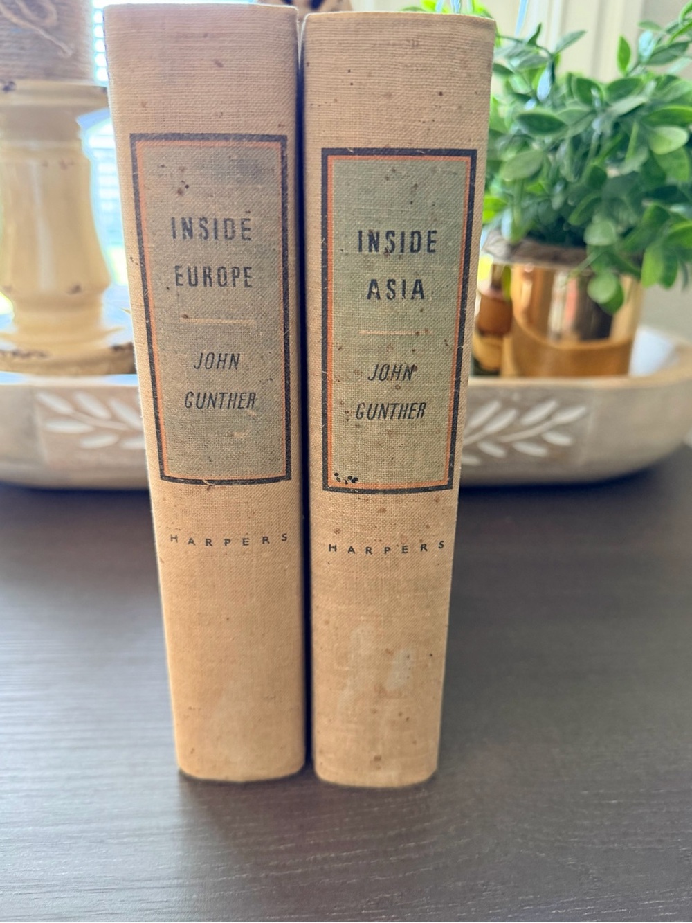 Vintage John Gunther Inside Europe 1938 & Inside Asia 1939 Book Set